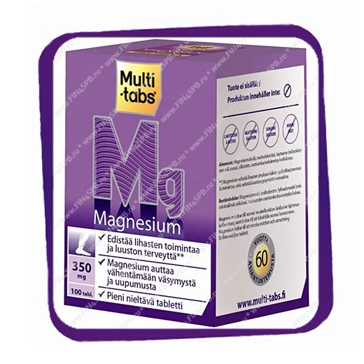 фото: Multi-Tabs Magnesium 350 Mg (Мульти-табс Магнезиум 350 Мг) таблетки - 100 шт