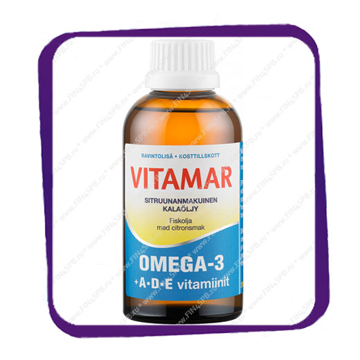 фото: Vitamar Omega-3 A D E (Витамар Омега-3 рыбий жир с ароматом лимона) напиток - 200 мл
