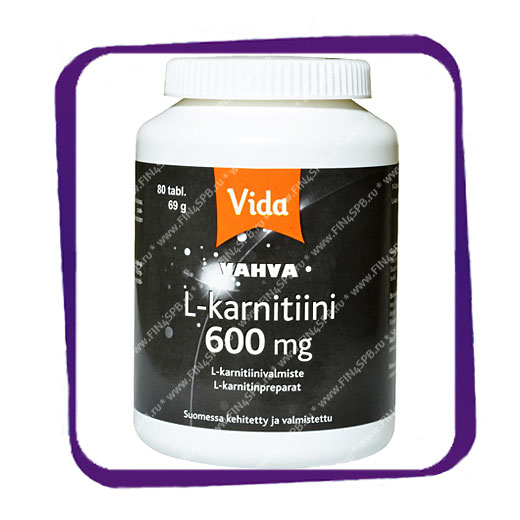 фото: Vida Vahva L-Karnitiini 600 mg (для сердца мозга и мышц) таблетки - 80 шт