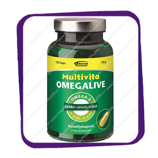фото: Multivita Omegalive Omega-3 (Рыбий жир Омега-3) капсулы - 120 шт