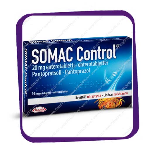 фото: Somac Control 20 Mg (Сомак Контрол 20 Мг - пантопразол - от изжоги) таблетки - 14 шт