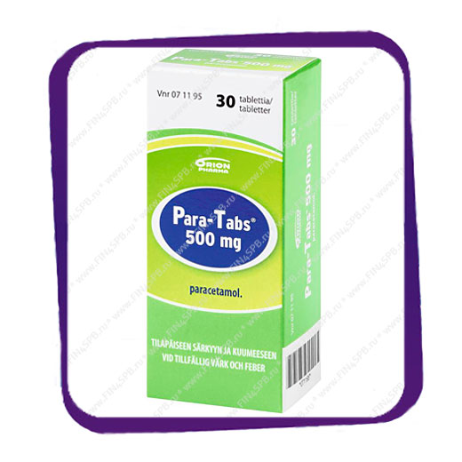 фото: Para Tabs 500 mg (Пара Табс 500 мг) таблетки - 30 шт