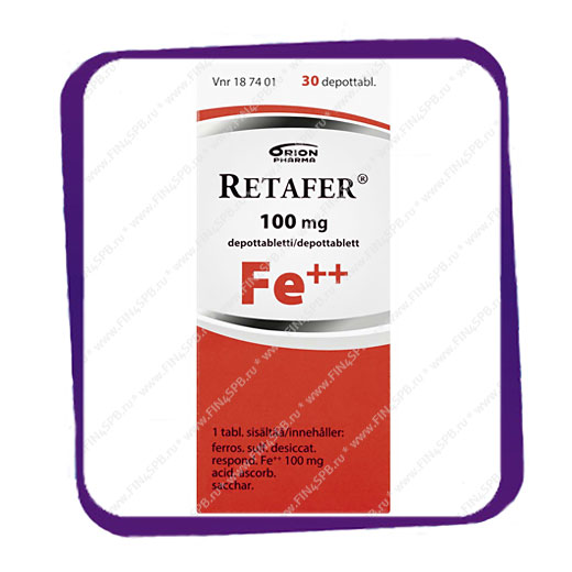 фото: Retafer 100 Mg Fe++ (Ретафер 100 Мг Фе++) таблетки - 30 шт