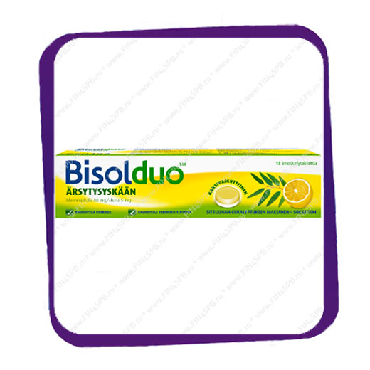 фото: Bisolduo Sitruuna-Eukalyptus (Бизолдуо Лимон-Эвкалипт) таблетки для рассасывания - 18 шт