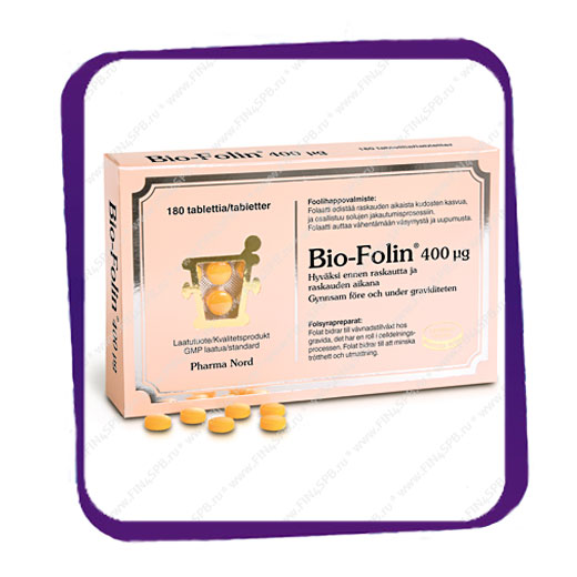 фото: Bio-Folin 400 mikrog (Био-Фолин 400 мкг) таблетки - 180 шт