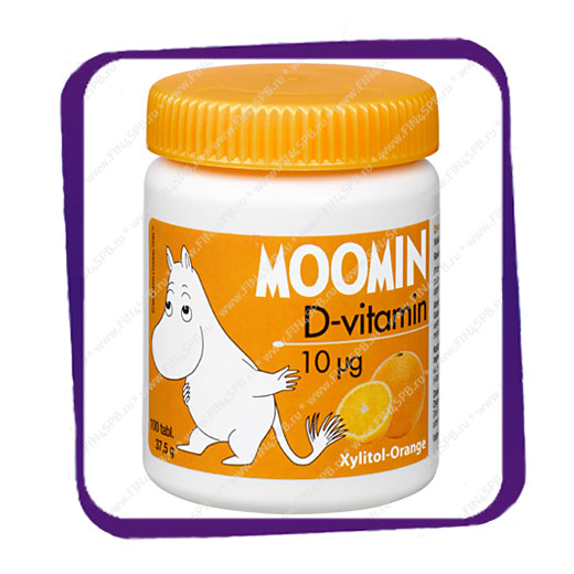 фото: Moomin D-vitamin Orange (Витамин Д Мумин Апельсин) таблетки - 100 шт