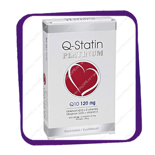фото: Q-Statin Platinum Q10 120 mg +E (Ку-Статин Платинум -Для снижения холестерина) капсулы - 90 шт