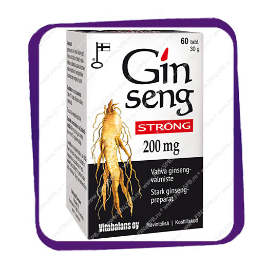 фото: Ginseng Strong 200 mg (Витамины с женьшенем) таблетки - 60 шт