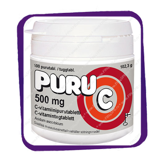 фото: Vitabalans Puru C 500 mg (Витабаланс Пуру Ц 500 мг) жевательные таблетки - 100 шт