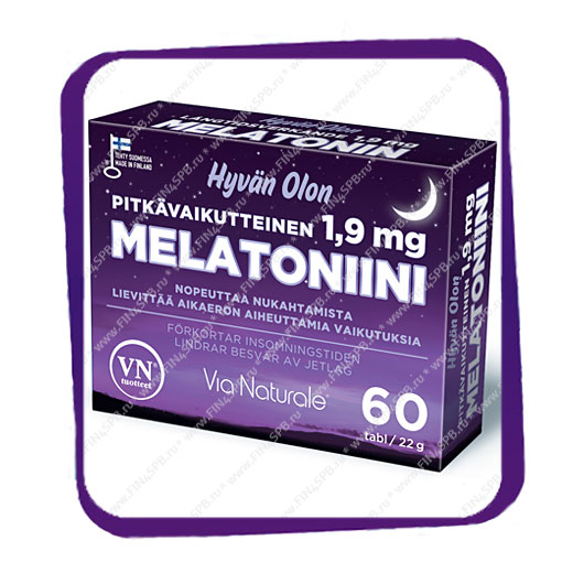 фото: Hyvan Olon Melatoniini 1,9 mg (Снотворное с Мелатонином) таблетки - 60 шт