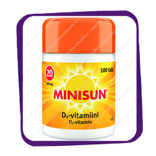 фото: Minisun D3 Vitamin 20 mikrog (Минисан витамин Д3 20 мкг) таблетки - 100 шт