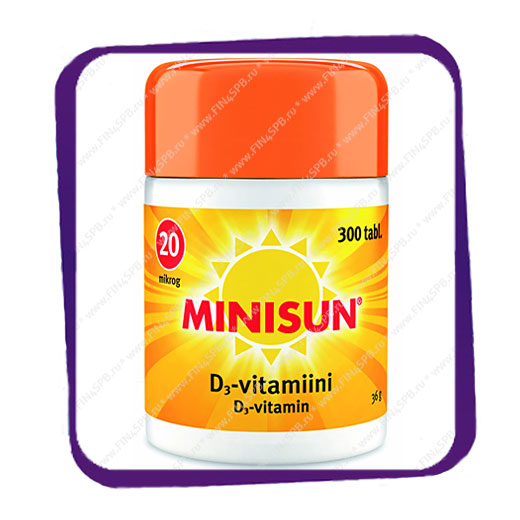 фото: Minisun D3 Vitamin 20 mikrog (Минисан витамин D3 20 мкг) таблетки - 300 шт