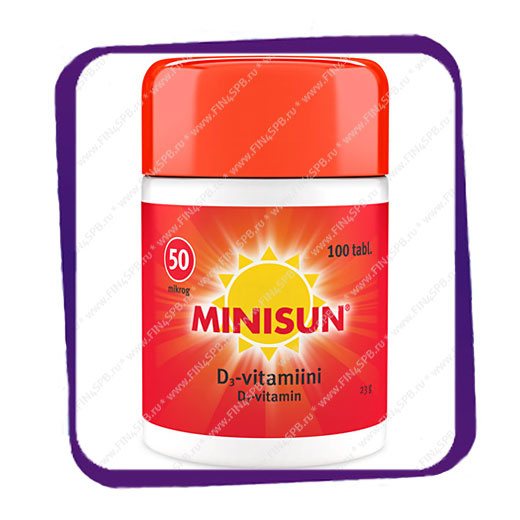фото: Minisun D3 Vitamiini 50 mikrog (Минисан витамин D3 50 мкг) таблетки - 100 шт