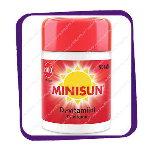 фото: Minisun D3 Vitamiini 100 mikrog (Минисан витамин D3 100 мкг) таблетки - 90 шт