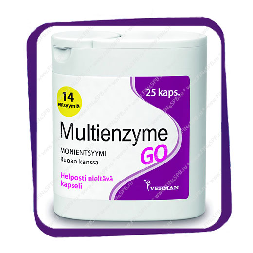 фото: Multienzyme GO (Мультиэнзим ГО - мультиэнзимный препарат) капсулы - 25 шт