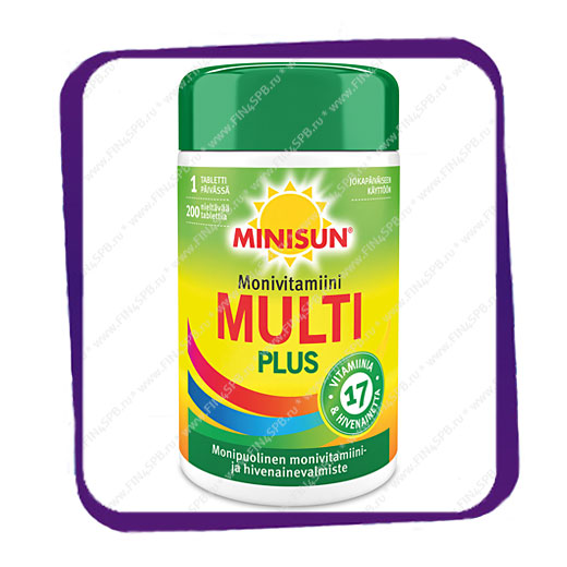 фото: Minisun Monivitamiini Multi Plus (Минисан Мульти Плюс - поливитамины) таблетки - 200 шт