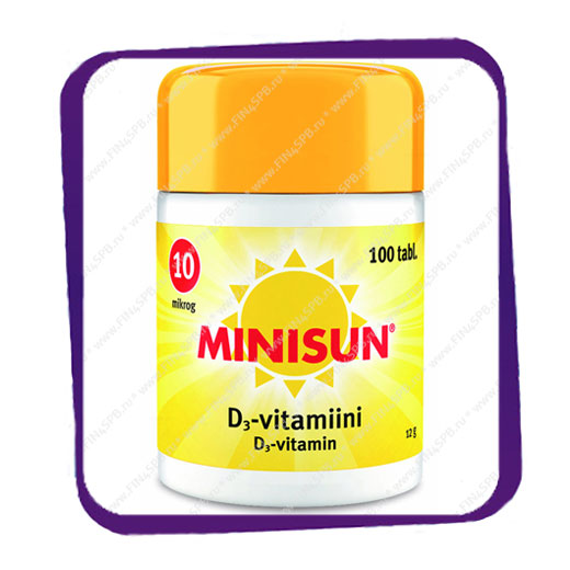 фото: Minisun D3-vitamiini 10 mikrog (Минисан D3 Витамин 10 мкг) таблетки - 100 шт