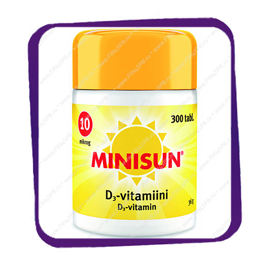 фото: Minisun D-vitamiini 10 mikrog (Минисан D Витамин 10 мкг) таблетки - 300 шт