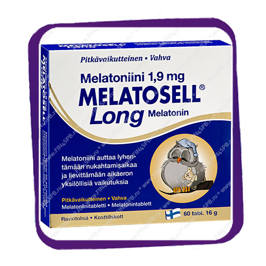 фото: Melatosell Long Melatonin 1,9 mg (Мелатоселл Лонг Мелатонин 1,9 мг - для сна) таблетки - 60 шт