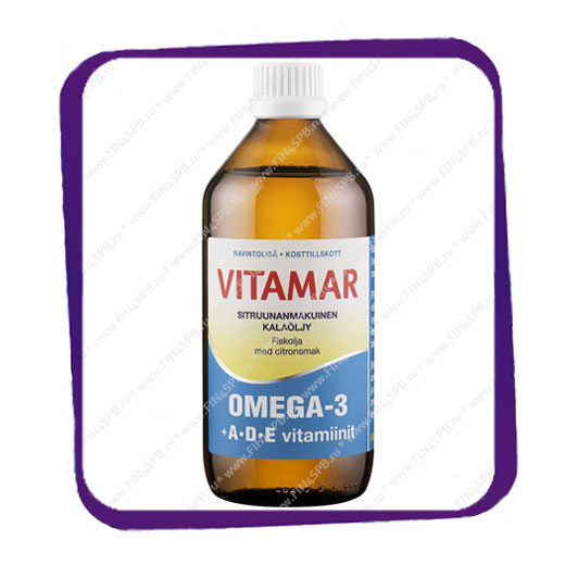 фото: Vitamar Omega-3 A D E (Витамар Омега-3 рыбий жир с ароматом лимона) напиток - 500 мл