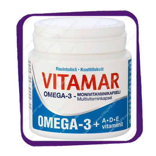 фото: Vitamar Omega-3 + ADE (Витамар Омега-3 + АДЕ) капсулы - 100 шт