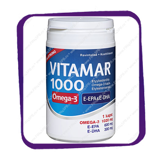фото: Витамар 1000 Омега-3 (Vitamar 1000 Omega-3 E-EPA E-DHA) капсулы - 100 шт