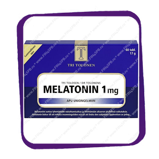 фото: Tri Tolonen Melatonin 1 mg (Три Толонен Мелатонин 1 мг) таблетки - 60 шт