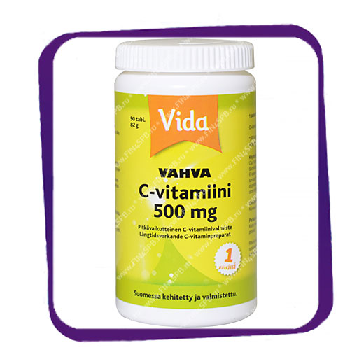 фото: Vida Vahva C-vitamiini 500 mg (Вида - сильный витамин C) таблетки - 90 шт