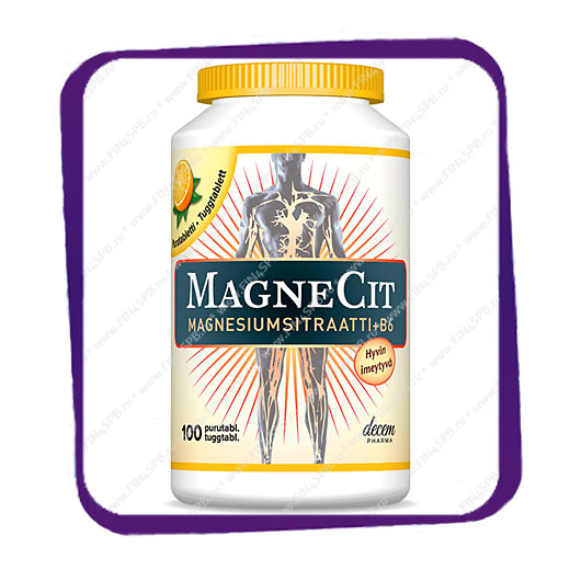 фото: MagneCit Magnesiumsitraatti B6 Purutabs (МагнеЦит Цитрат Магния +B6) жевательные таблетки - 100 шт
