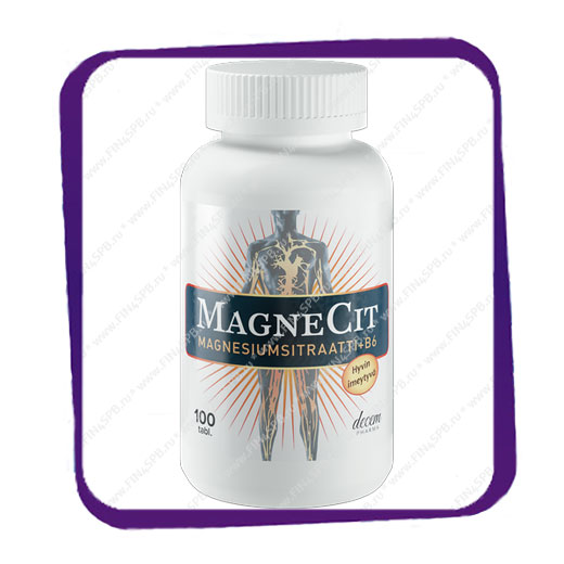 фото: MagneCit Magnesiumsitraatti B6 (МагнеЦит Цитрат Магния +B6) таблетки - 100 шт