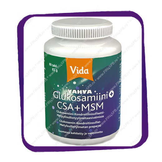 фото: Vida Vahva Glukosamiini CSA MSM (Вида Вахва Глюкозамин Плюс - для суставов) таблетки - 60 шт