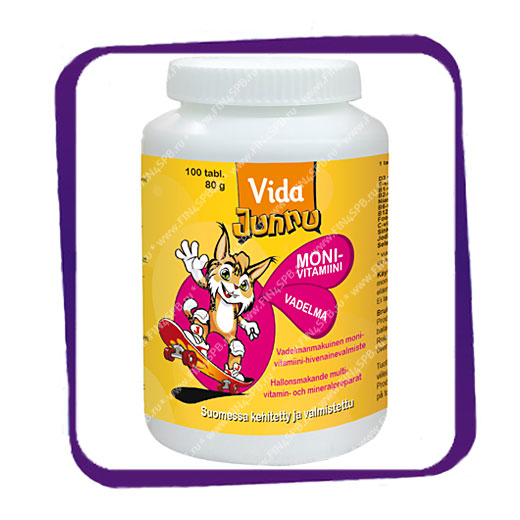 фото: Vida Junnu Monivitamiini Vadelma (Мультивитаминный комплекс для детей - вкус малина) таблетки - 100 шт
