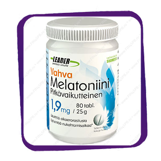 фото: Leader Vahva Melatoniini 1,9 mg (Лидер Вахва Мелатонин - для сна) таблетки - 80 шт