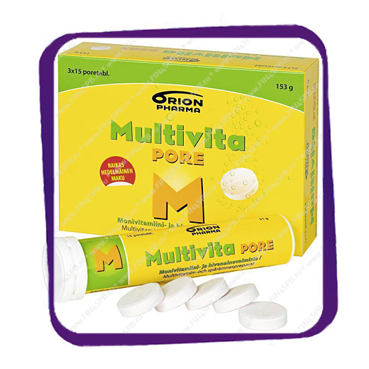 фото: Multivita Pore (Мультивита Поре поливитамины) шипучие таблетки - 3x15шт