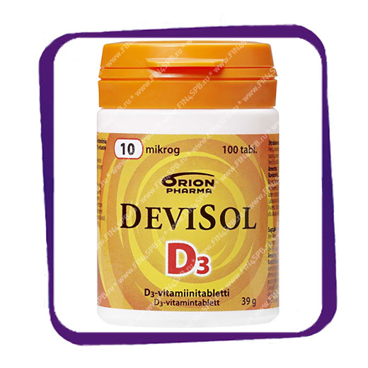 фото: Devisol D3 10 mkg (Девисол D3 10 мкг) жевательные таблетки - 100 шт
