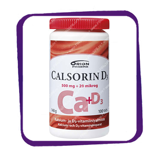 фото: Calsorin 500 mg D3 20 mikrog (Калсорин - кальций 500 мг и D3 20 мкг) таблетки - 100 шт