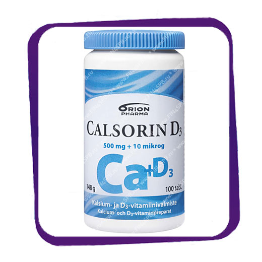 фото: Calsorin 500 mg D3 10 mikrog (Калсорин - кальций 500 мг и D3 10 мкг) таблетки - 100 шт