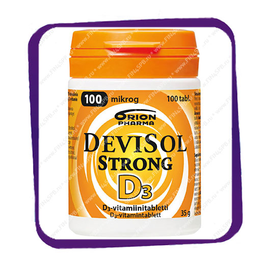фото: Devisol Strong D3 100 Mikrog (Девисол Стронг Д3 100 мкг) жевательные таблетки - 100 шт
