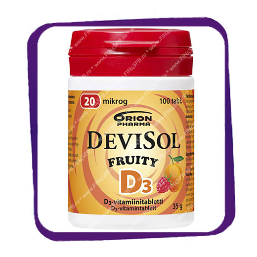 фото: Девисол Фрутти D3 20 мкг (Devisol Fruity D3 20 Mkg) жевательные таблетки - 100 шт