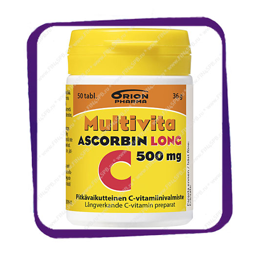фото: Multivita Ascorbin Long 500 Mg (Мультивита - Аскорбин Лонг 500 мг) таблетки - 50 шт