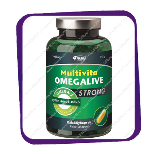 фото: Multivita Omegalive Strong Omega-3 (Рыбий жир Омега-3 - усиленный) капсулы - 100 шт