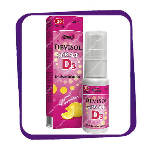 фото: Devisol Spray D3 20 mikrog (Девисол Спрей D3 20 мкг - лимонный) спрей - 20 мл