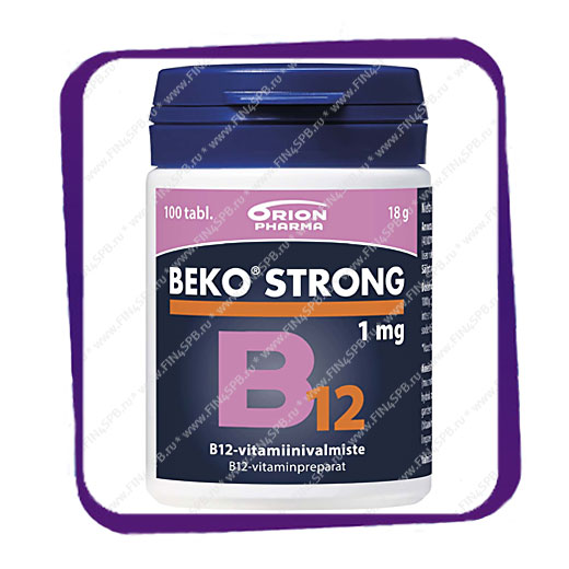 фото: Беко Стронг B12 1 мг (Beko Strong B12 1 mg) таблетки - 100 шт