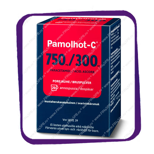 фото: Pamolhot-C 750 mg/300 mg (Памолхот-C - против гриппа и простуды) саше - 20 шт