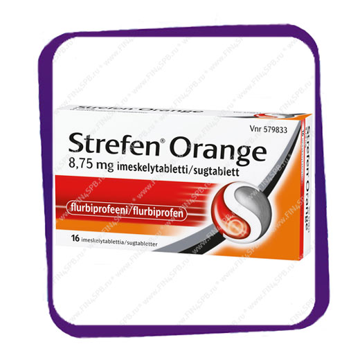 фото: Strefen Orange 8,75 Mg (от боли в горле) таблетки для рассасывания - 16 шт