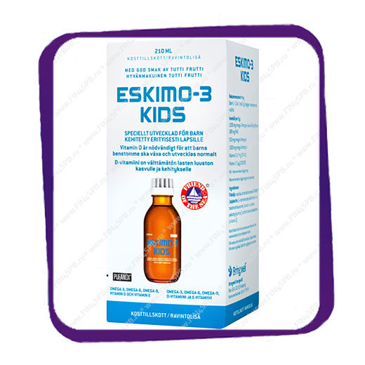 фото: Eskimo-3 Kids (Эскимо-3 Кидс - рыбий жир для детей) объем - 210 мл