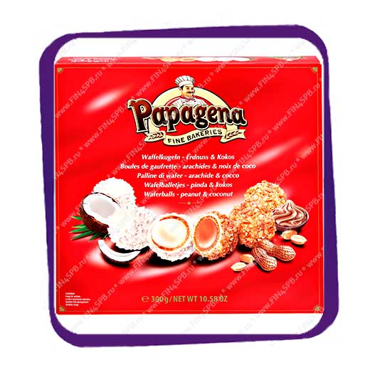 фото: Papagena - Waferballs - Peanut and Coconut - 300g