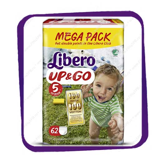 фото: Подгузники Либеро Ап Энд Гоу (Libero Up&Go) 5 10-14kg Mega Pack 62 kpl