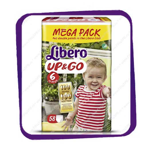 фото: Подгузники Либеро Ап Энд Гоу (Libero Up&Go) 6 13-20kg Mega Pack 58 kpl