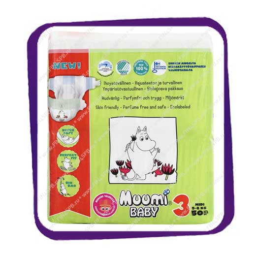 фото: Подгузники Muumi (Муми) Baby 3 Midi 5-8 кг 50 шт